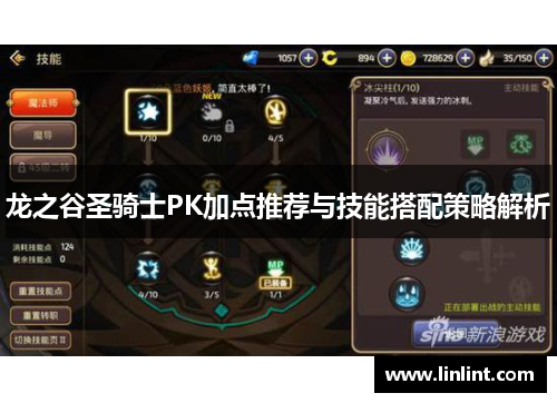 龙之谷圣骑士PK加点推荐与技能搭配策略解析